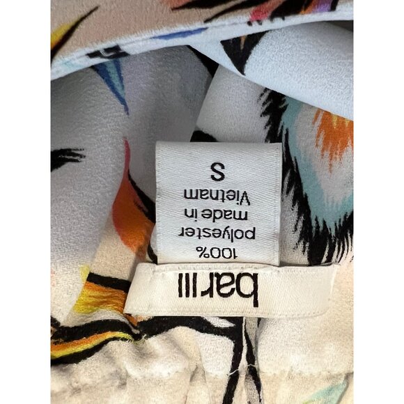 Bar III Small Printed Ribbon-Strap Off-The-Shoulder Top Multi Color Ruffle - Picture 3 of 11